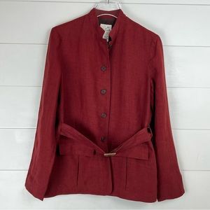 FACONNABLE Medium Linen Belted Jacket Short Trench